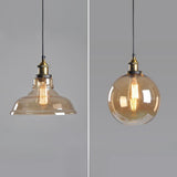 Modern Amber Glass Vintage Cone Pendant Light Image - 1