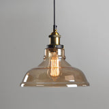 Modern Amber Glass Vintage Cone Pendant Light Image - 10