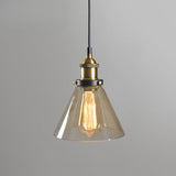 Modern Amber Glass Vintage Cone Pendant Light Image - 11