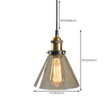 Modern Amber Glass Vintage Cone Pendant Light Image - 15