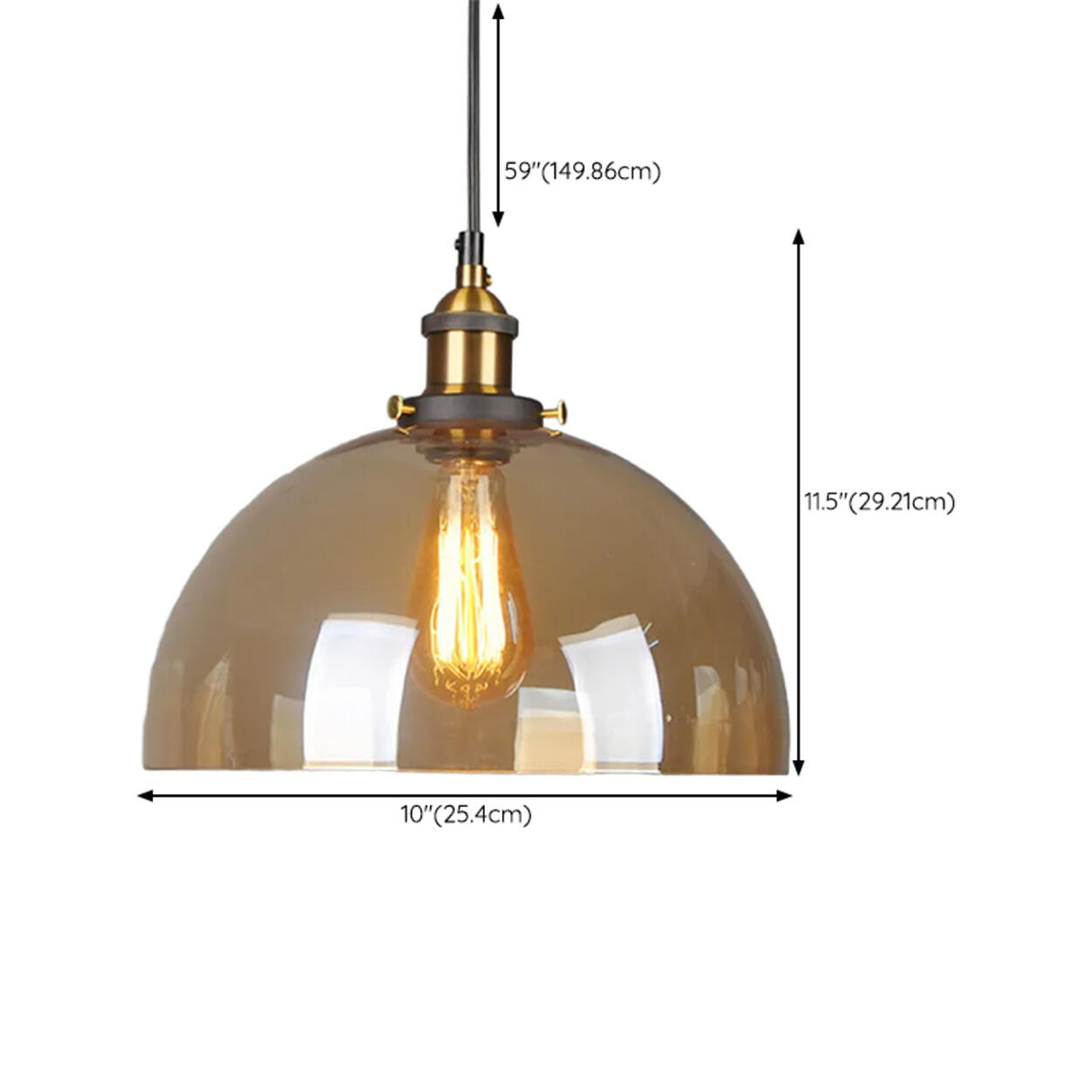 Modern Amber Glass Vintage Cone Pendant Light Image - 18