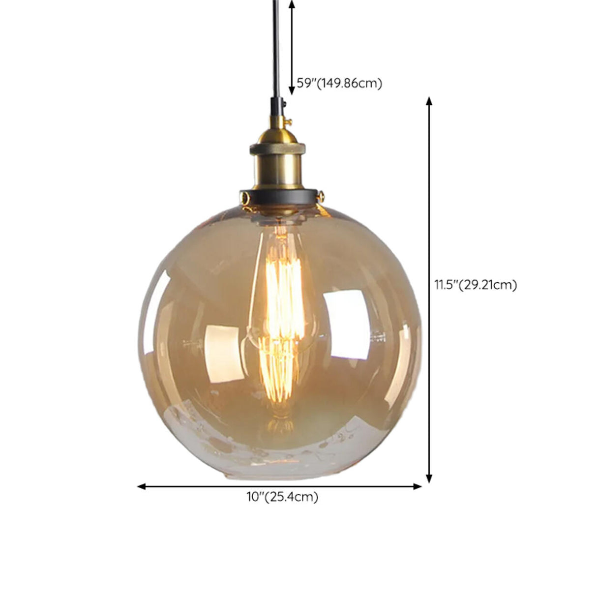 Modern Amber Glass Vintage Cone Pendant Light Image - 19