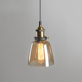 Modern Amber Glass Vintage Cone Pendant Light Image - 9