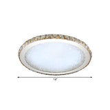 Modern Amber Round Crystal LED Flush Mount Ceiling Lamp Image - 10