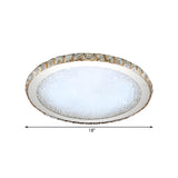 Modern Amber Round Crystal LED Flush Mount Ceiling Lamp Image - 11