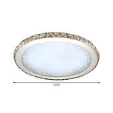 Modern Amber Round Crystal LED Flush Mount Ceiling Lamp Image - 12