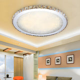 Modern Amber Round Crystal LED Flush Mount Ceiling Lamp Image - 6