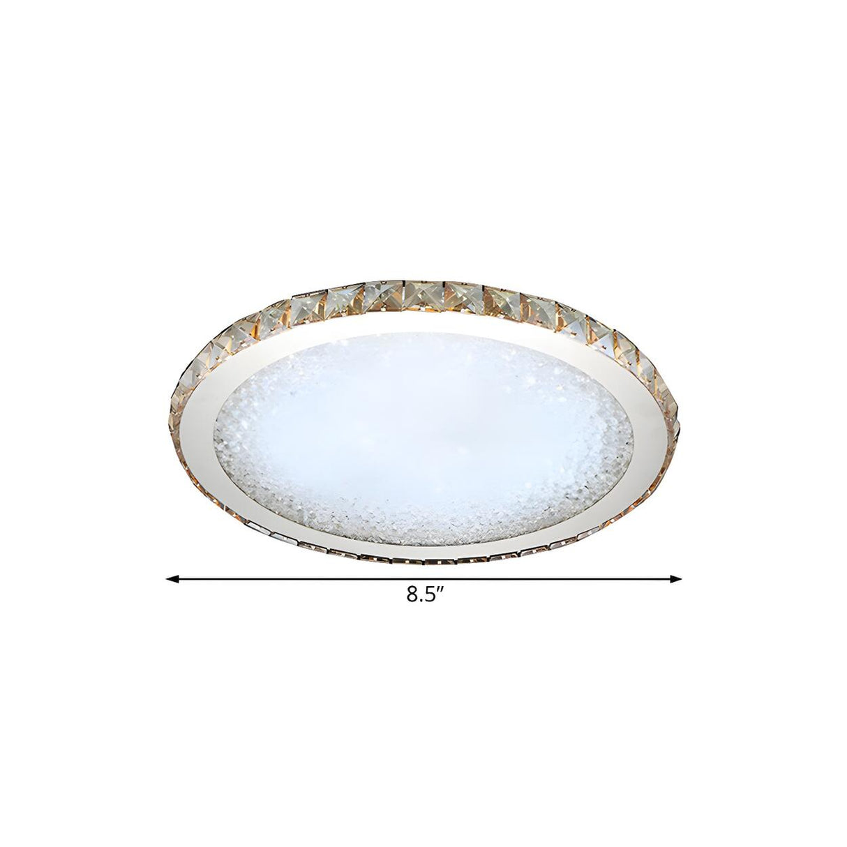 Modern Amber Round Crystal LED Flush Mount Ceiling Lamp Image - 9