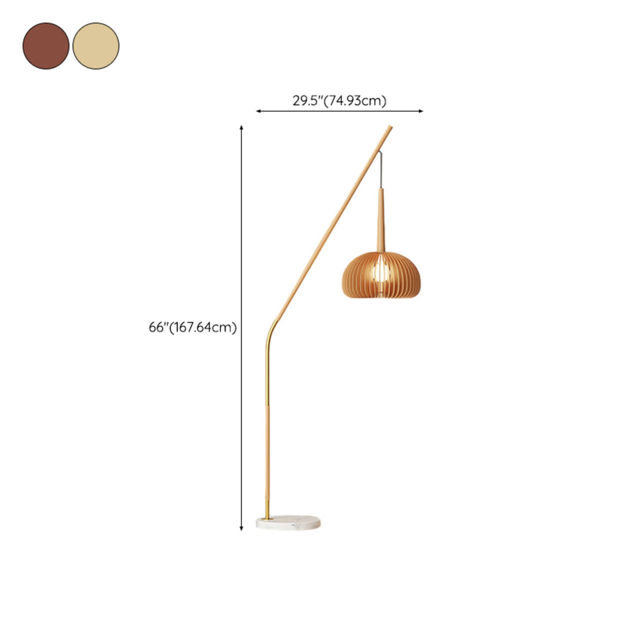 Modern Angled Amber Globe Walnut Metal Floor Lamp Image - 20