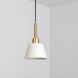 Modern Angular Black and White Cone Pendant Light Image - 10