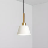 Modern Angular Black and White Cone Pendant Light Image - 11