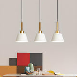 Modern Angular Black and White Cone Pendant Light Image - 3