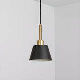 Modern Angular Black and White Cone Pendant Light Image - 8