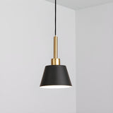 Modern Angular Black and White Cone Pendant Light Image - 9