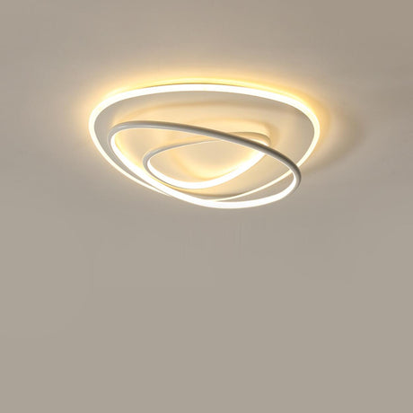 Modern Angular White LED Flush Mount Light 3-Light Image - 1