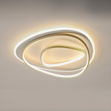 Modern Angular White LED Flush Mount Light 3-Light Image - 10