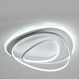 Modern Angular White LED Flush Mount Light 3-Light Image - 2