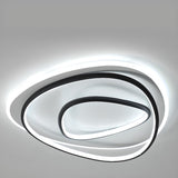 Modern Angular White LED Flush Mount Light 3-Light Image - 3