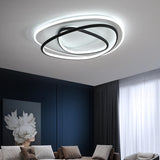 Modern Angular White LED Flush Mount Light 3-Light Image - 5