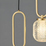 Modern Antique Brass Crystal Ball Bedroom Pendant Light Image - 10