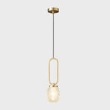 Modern Antique Brass Crystal Ball Bedroom Pendant Light Image - 2