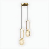 Modern Antique Brass Crystal Ball Bedroom Pendant Light Image - 3