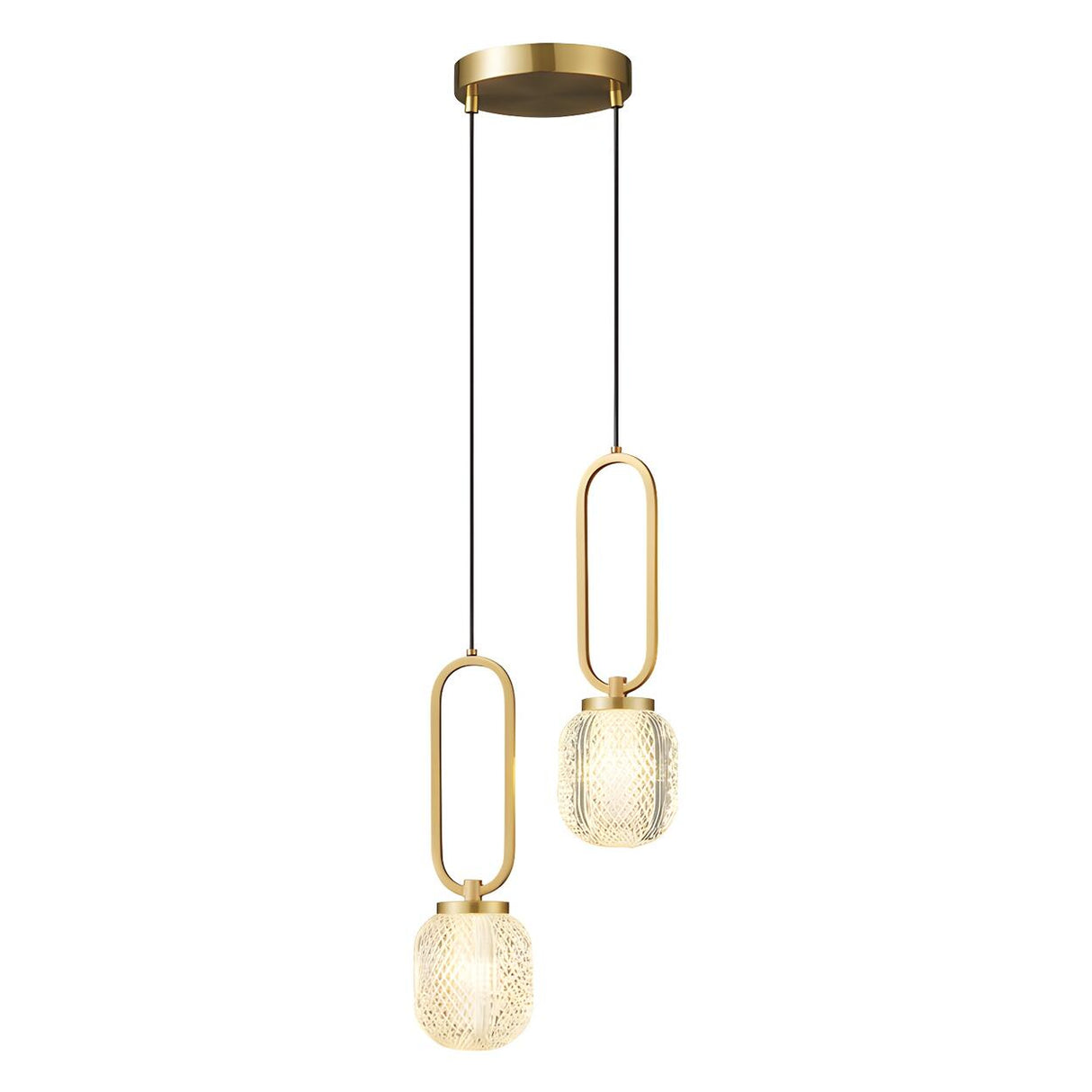 Modern Antique Brass Crystal Ball Bedroom Pendant Light Image - 8