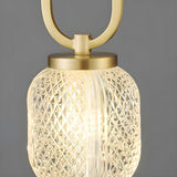 Modern Antique Brass Crystal Ball Bedroom Pendant Light Image - 9