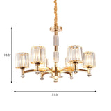 Modern Antique Gold Clear Crystal Block Chandelier #size