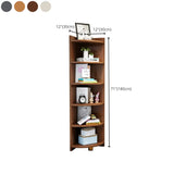 Modern Arc Corner Rubberwood Storage Narrow Bookcase #size