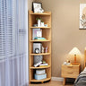 Modern Arc Corner Rubberwood Storage Narrow Bookcase Image - 3