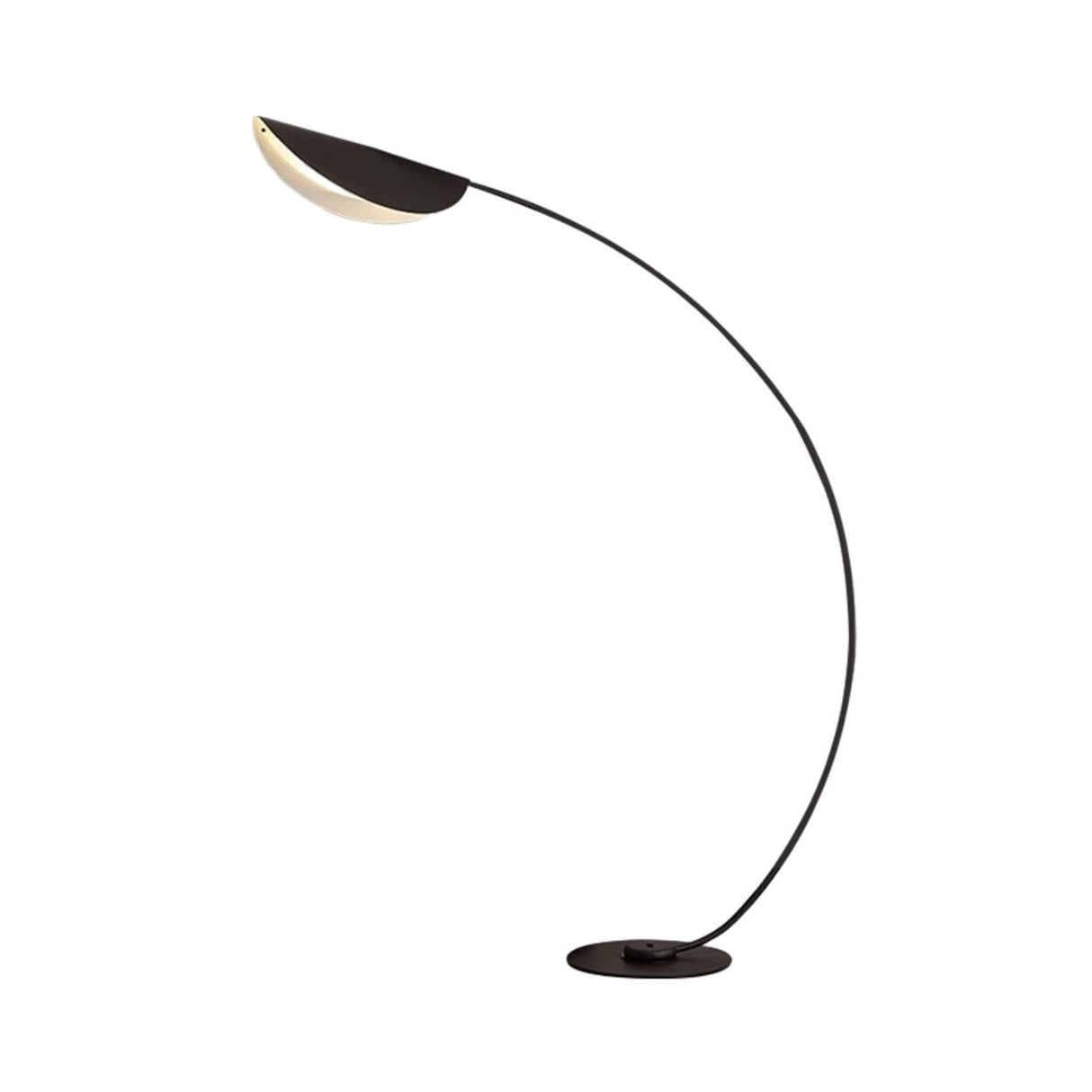 Modern Arced Metal Black Lotus Leaf Floor Light Image - 4