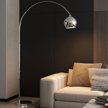 Modern Arced Metal Dome Spherical Floor Lamp Image - 1