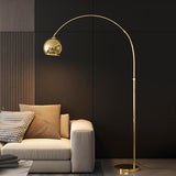 Modern Arced Metal Dome Spherical Floor Lamp Image - 6