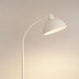 Modern Arced White Dome Bedside Metal Floor Lamp Image - 5