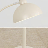 Modern Arced White Dome Bedside Metal Floor Lamp Image - 7