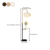 Modern Arced White Feather Floor Lamp Side Table #size