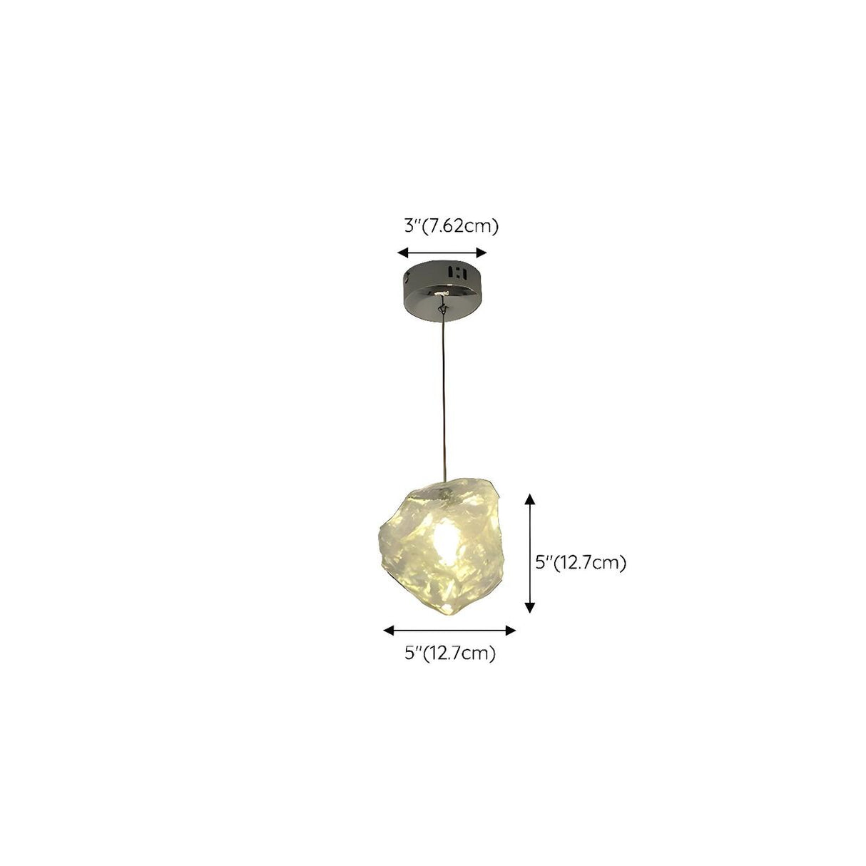 Modern Art Deco Bedroom Clear Glass Rock Pendant Light 