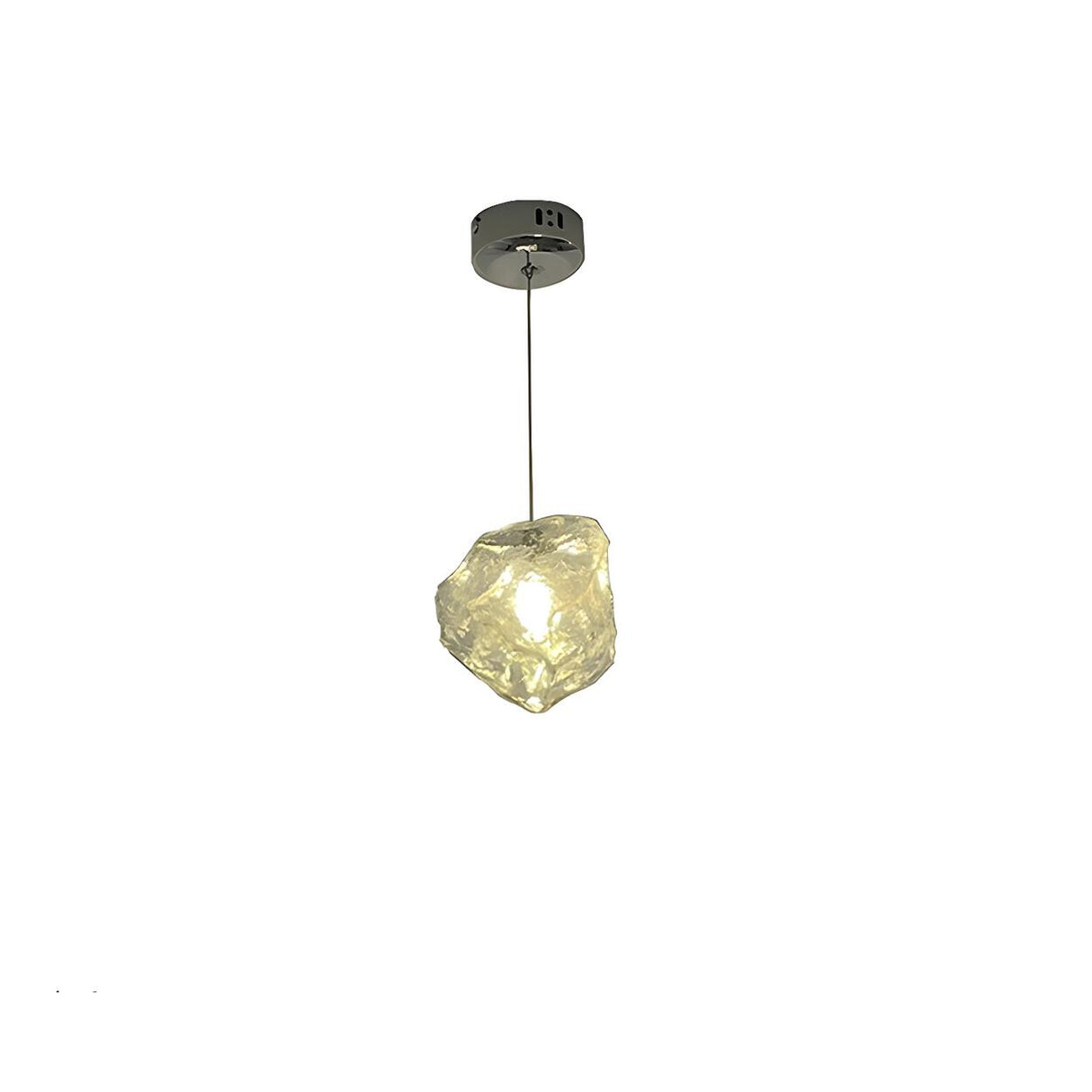 Modern Art Deco Bedroom Clear Glass Rock Pendant Light Image - 2