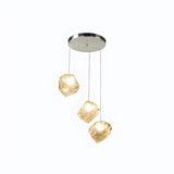 Modern Art Deco Bedroom Clear Glass Rock Pendant Light Image - 7