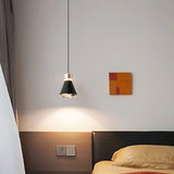 Modern Art Deco Cone Colorful Acrylic Bedroom Pendant Light Image - 23