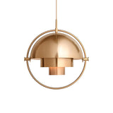 Modern Art Deco Geometric Spherical Gold Pendant Light Set Image - 11