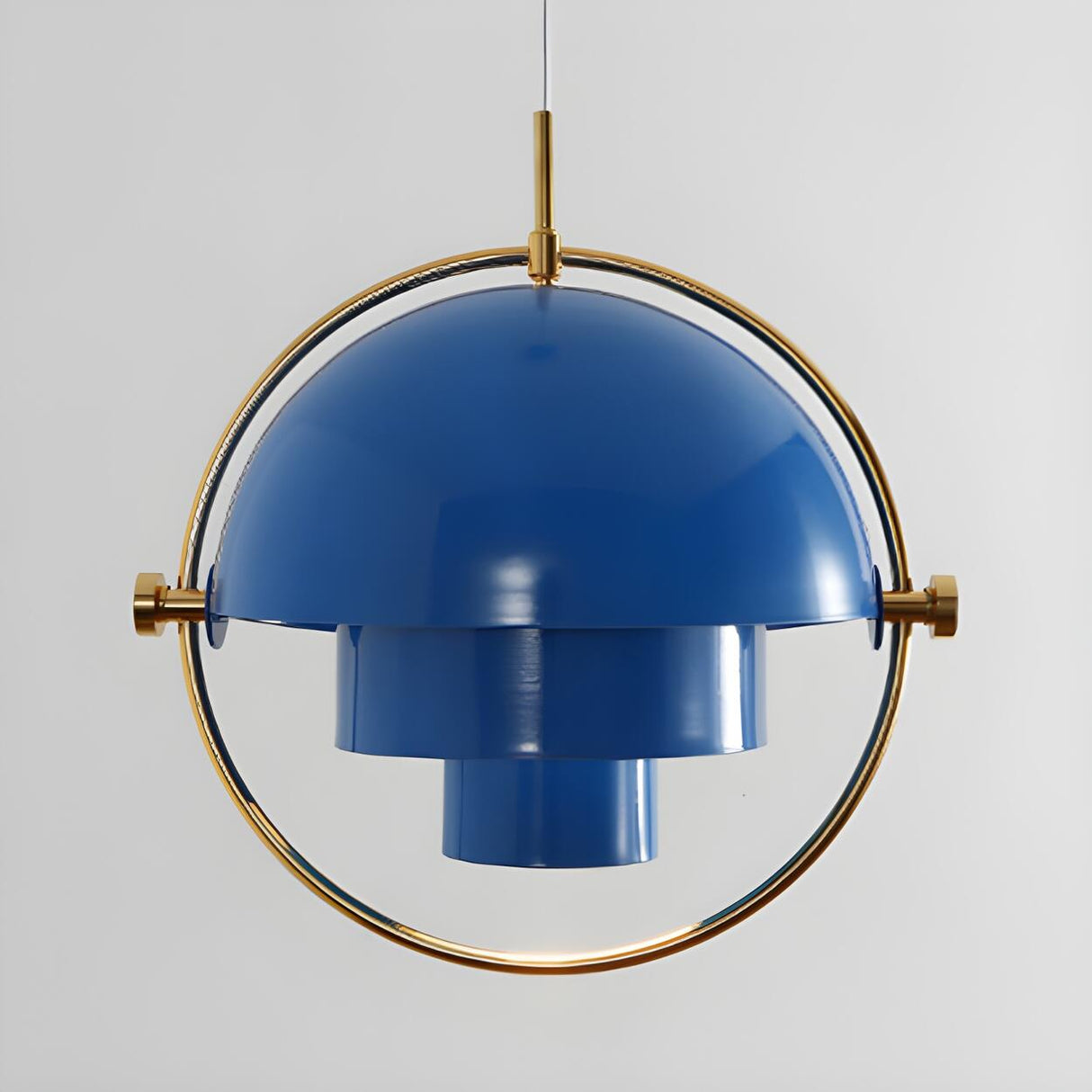 Modern Art Deco Geometric Spherical Gold Pendant Light Set Image - 16