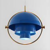 Modern Art Deco Geometric Spherical Gold Pendant Light Set Image - 17