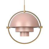 Modern Art Deco Geometric Spherical Gold Pendant Light Set Image - 21