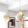 Modern Art Deco Geometric Spherical Gold Pendant Light Set Image - 26