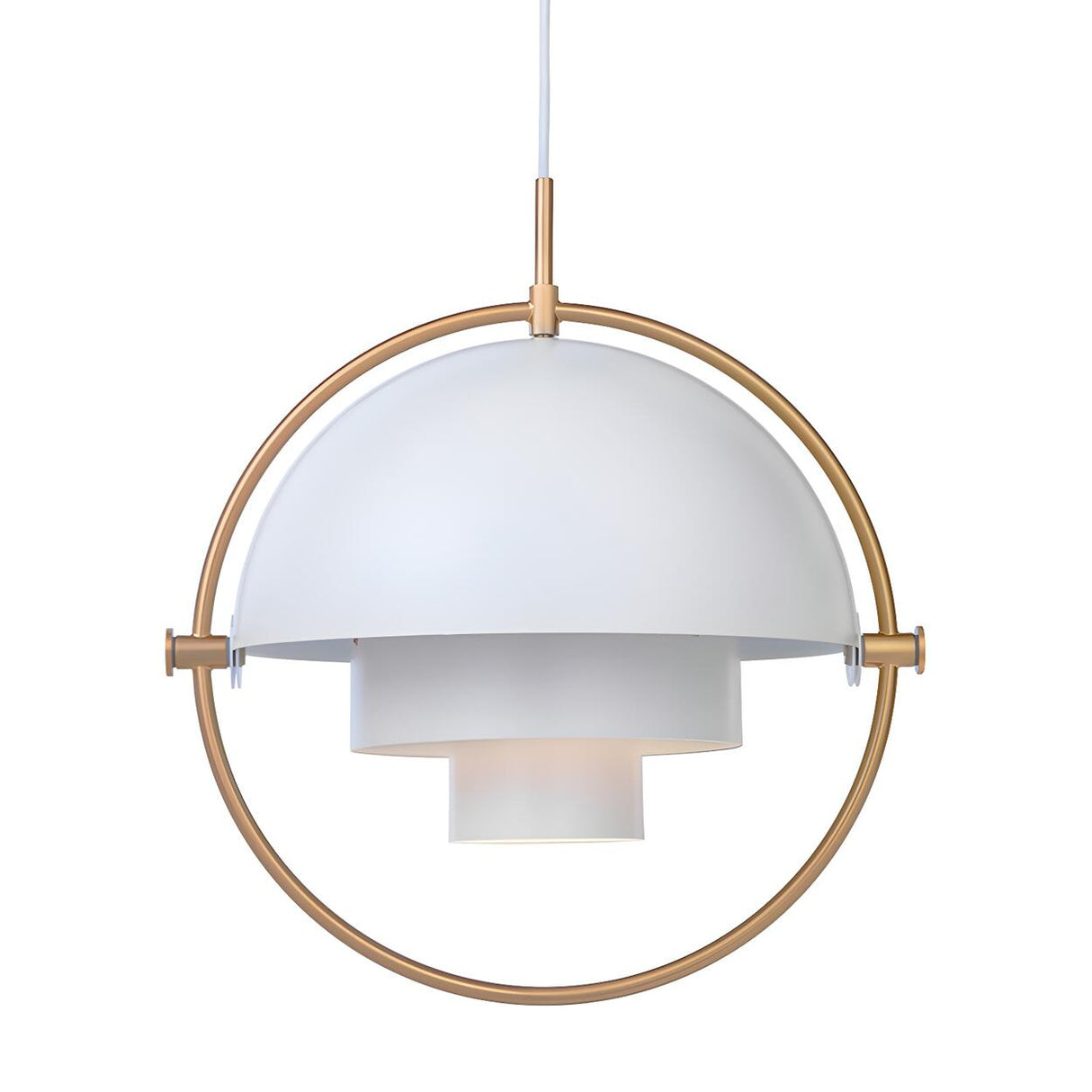 Modern Art Deco Geometric Spherical Gold Pendant Light Set Image - 29