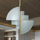 Modern Art Deco Geometric Spherical Gold Pendant Light Set Image - 30