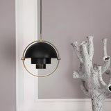 Modern Art Deco Geometric Spherical Gold Pendant Light Set Image - 34