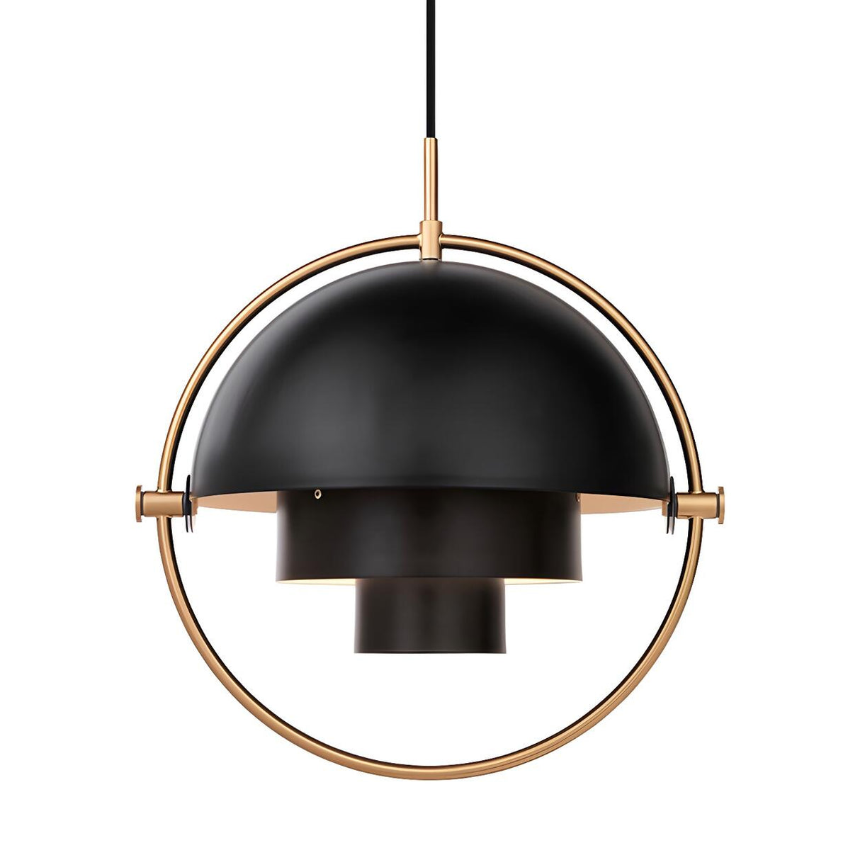 Modern Art Deco Geometric Spherical Gold Pendant Light Set Image - 35